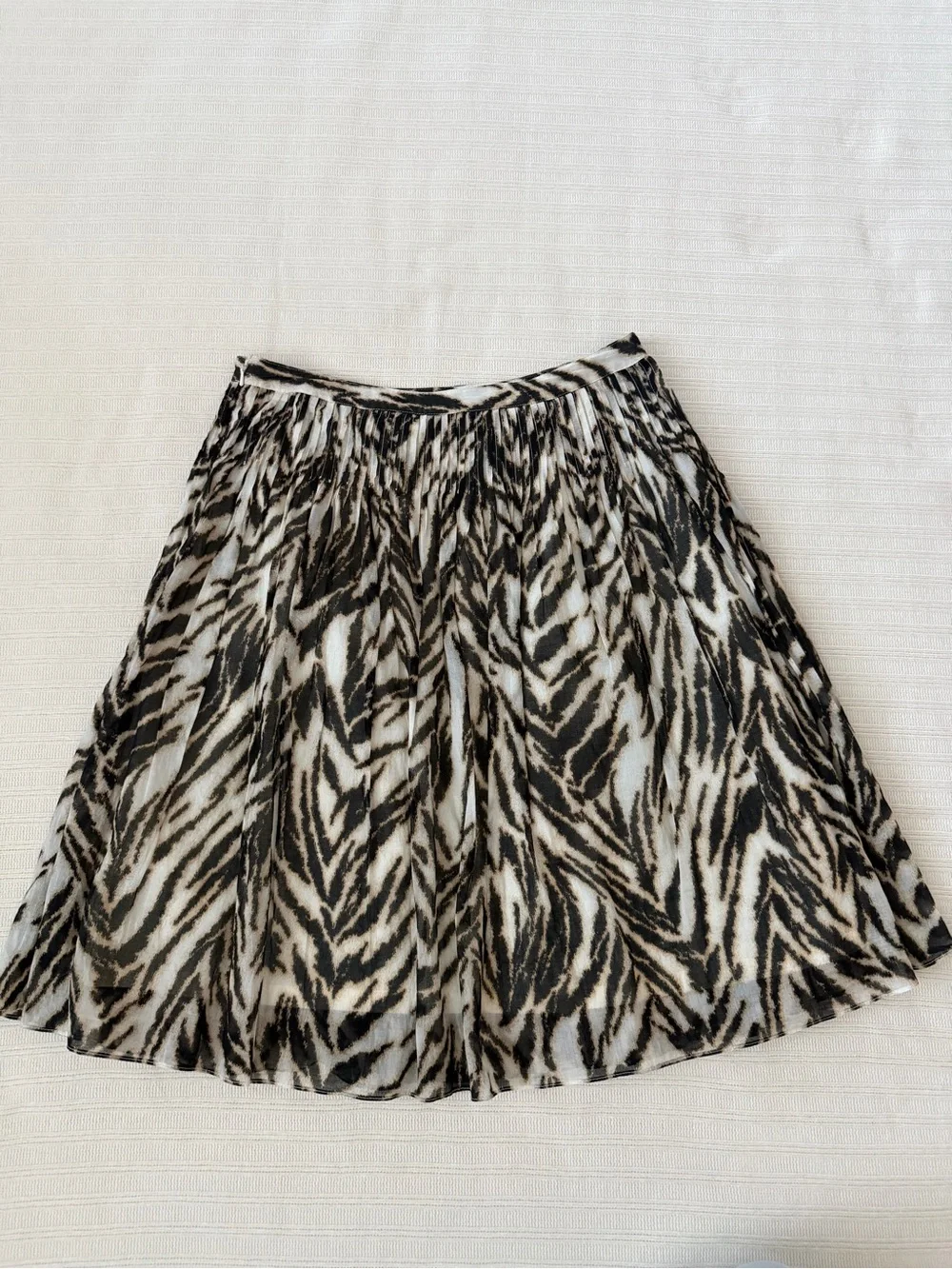 Talbots Zebra-Pattern Circle Skirt in Black and Cream NWT